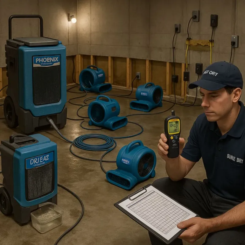 Structural Drying and Dehumidification process in Lowndes County, GA